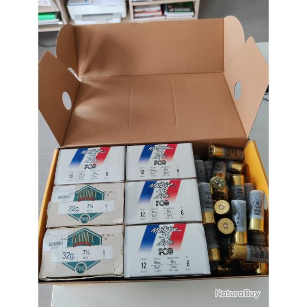 Lot de 189 cartouches PB n 6/7/7.5