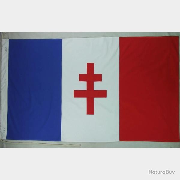 Drapeau France Libre FFL Croix de Laurraine WW2