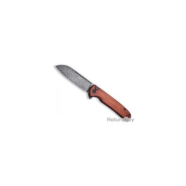 Couteau civivi CHEVALIER lame acier damas industriel inox  +pochette