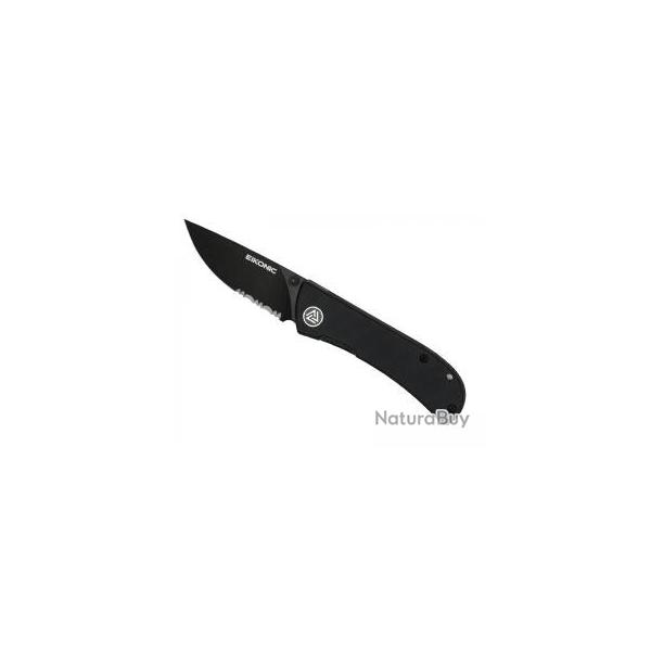 Couteau Eikonic FAIRWIND lame semi-dente acier D2 revtement PVD noir