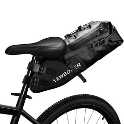 Sacoche de Selle Vélo Étanche 13L Grande Capacité Fixation Facile VTT Route Cyclotourisme Noir