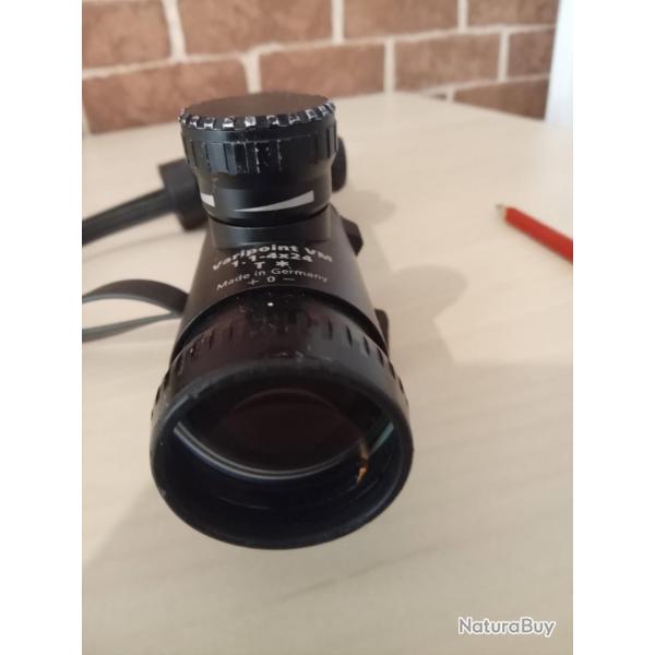 Lunette Zeiss Varipoint 1/4/24 rticule 0 lumineux avec montage Blaser