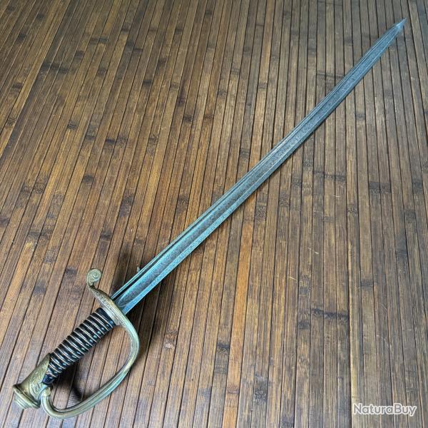 SABRE D'ADJUDANT 1845 FRANCE LAME SIGNE M.P GARDE MATRICULE