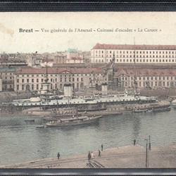 CPA - Marine Militaire -Brest - Vue generale de lArsenal  Cuirasse  descadre " le Carnot "-N°3127