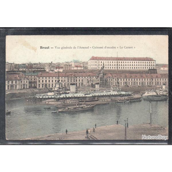 CPA - Marine Militaire -Brest - Vue generale de lArsenal  Cuirasse  descadre " le Carnot "-N3127