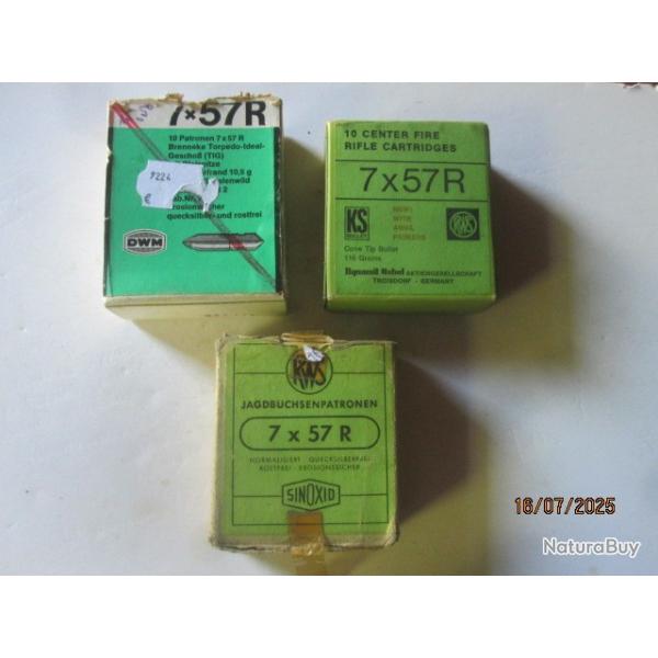 30 cartouches (balles) Cal 7x57R