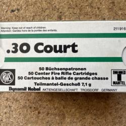 Boîte RWS de 50 cartouches  - calibre: 30 short (court)