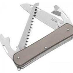 Couteau multifonction Fox VULPIS lame à trou acier M390 Bohler à cran slip joint (4pièces)