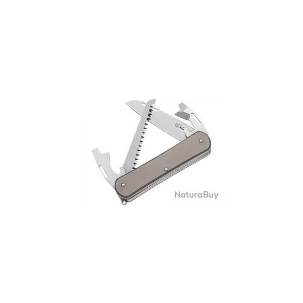 Couteau multifonction Fox VULPIS lame  trou acier M390 Bohler  cran slip joint (4pices)