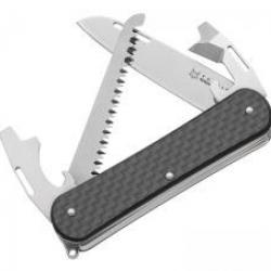 Couteau Fox VULPIS lame à trou acier M390 Bohler à cran slip joint (4piéces scie)