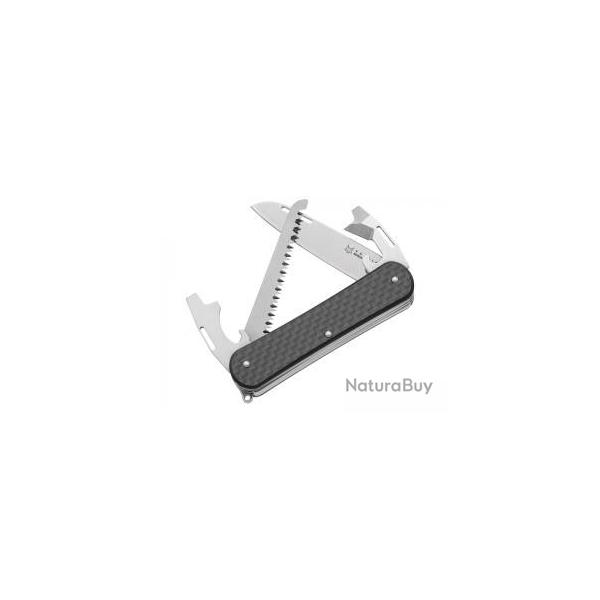 Couteau Fox VULPIS lame  trou acier M390 Bohler  cran slip joint (4pices scie)