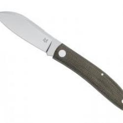 Couteau Fox LIVRI lame acier M390 Bohler satiné à cran slip joint +étui +manche en micarta