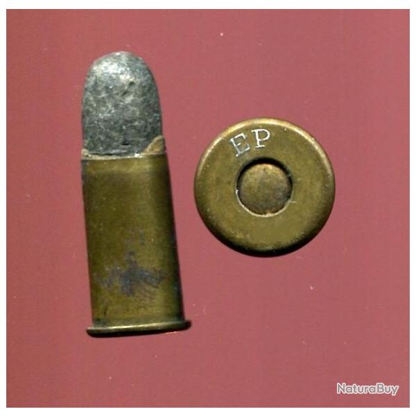 9 mm Nagant Belge - marquage Ecole de Pyrotechnie  : EP - balle plomb - tui laiton