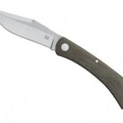 Couteau Fox LIBAR lame Clip-point acier M390 Bohler satiné à cran slip joint +étui +manche micarta