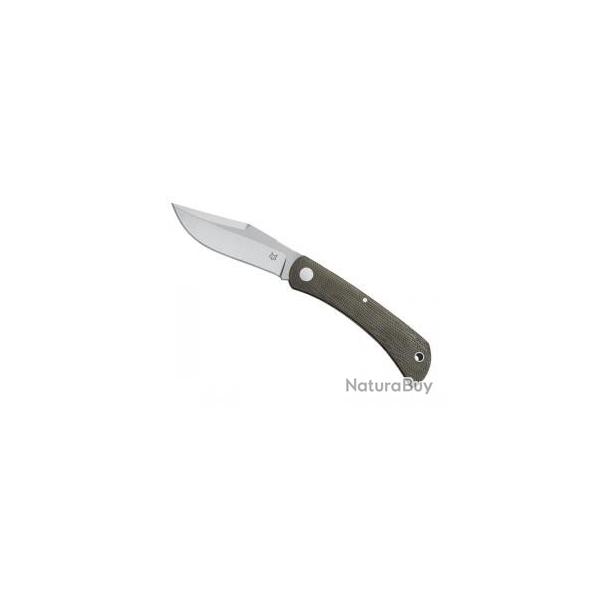 Couteau Fox LIBAR lame Clip-point acier M390 Bohler satin  cran slip joint +tui +manche micarta