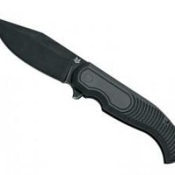 Couteau Fox  EASTWOOD TIGER lame acier D2 revêtement PTFE noir finition stonewashed +étui