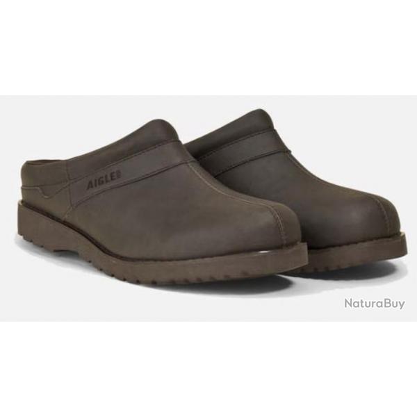 SABOTS BASILO BASSE AIGLE EN CUIR MARRON 40