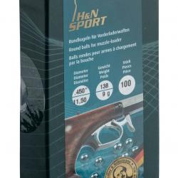 200 BALLES RONDES EN PLOMBS H&N CAL36