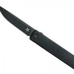 Couteau Fox CHNOPS lame noire acier inox BECUT avec front flipper et cran intérieur