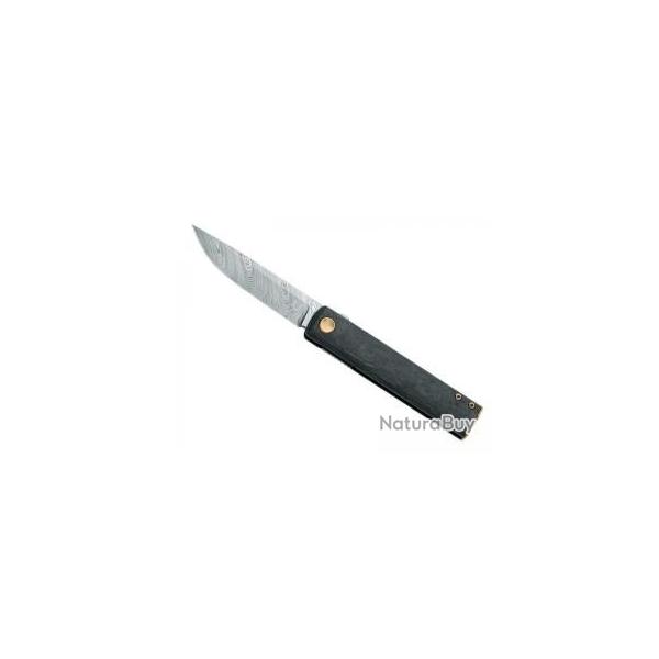 Couteau Fox CHNOPS lame acier damas inox DS93X avec front flipper et cran intrieur