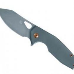 Couteau Fox YARU BRONZE lame à trou acier CPM-S90V avec flipper et cran intérieur +trousse