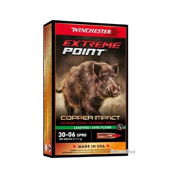 Munitions WINCHESTER cal.30-06 extrme point copper impact 180gr 11.7g par 60