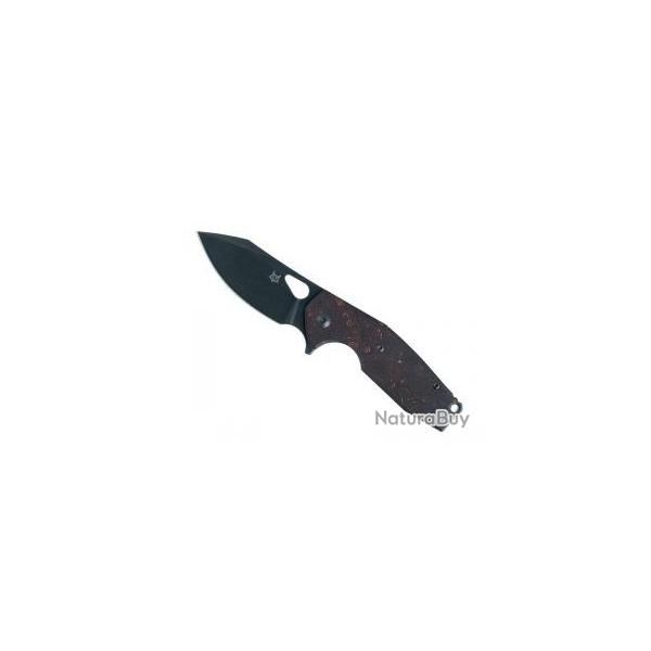 Couteau Fox YARU lame  trou acier CPM-S90V et cran intrieur +finition blackwash +trousse