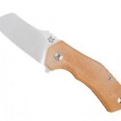 Couteau Fox ITALICUS lame sheepfoot acier M390 Bohler satiné +étui +manche micarta