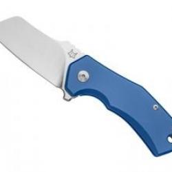 Couteau Fox ITALICUS lame sheepfoot acier M390 Bohler satiné +étui +manche titanium