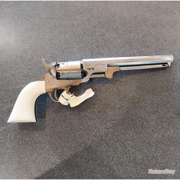Revolver  Poudre Noire Pietta 1851 Navy Yank "GENERAL ROBERT E. LEE" Old Silver acier "YANBIG44GR" 
