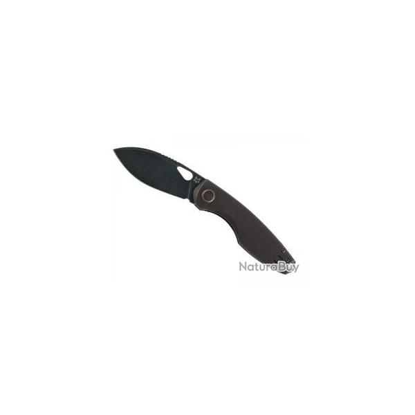 Couteau Fox CHILIN lame  trou acier inox M398 Bohler revtement PVD noir finition  blackwash 