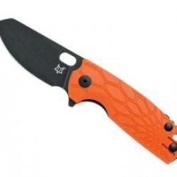 Couteau Fox BABY CORE ORANGE lame à trou acier N690Co finition « blackwash »