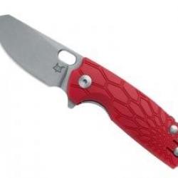 Couteau Fox BABY CORE ROUGE lame à trou acier N690Co finition stonewashed
