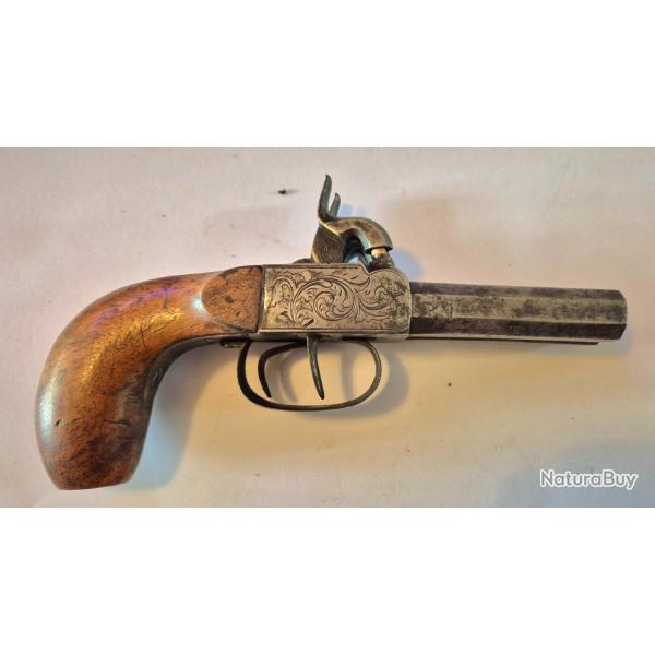 Pistolet a coffre 2 coups bon tat de fonctionnement et de prsentation.