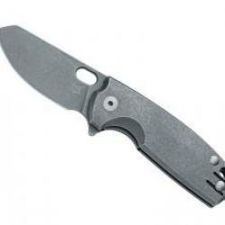 Couteau Fox BABY CORE  lame à trou acier M390 Bohler finition blackwash +étui