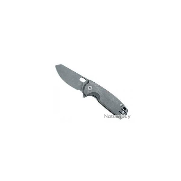 Couteau Fox BABY CORE  lame  trou acier M390 Bohler finition blackwash +tui