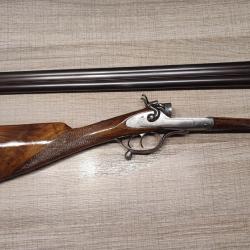Superbe fusil de chasse chien extérieur Le Baron Arquebusier à Caen cal 16 en excellent état cat D
