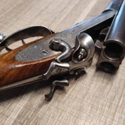 Superbe fusil de chasse chien extérieur Le Baron Arquebusier à Caen cal 16 en excellent état cat D e