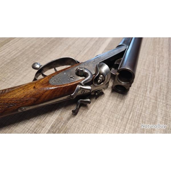 Superbe fusil de chasse chien extérieur Le Baron Arquebusier à Caen cal 16 en excellent état cat D e