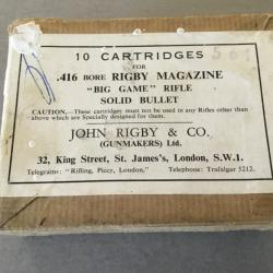 Superbe boite d'époque cartouches 416 RIGBY N°1