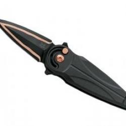 Couteau Fox SATURN COPPER lame style dague mono-tranchant acier carbone C70 et cuivre