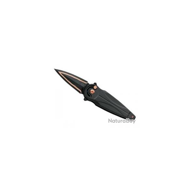 Couteau Fox SATURN COPPER lame style dague mono-tranchant acier carbone C70 et cuivre