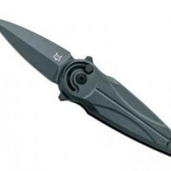 Couteau Fox SATURN lame style dague mono-tranchant acier M390 Bohler revêtement PVD noir