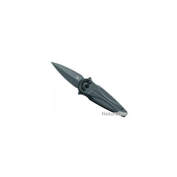 Couteau Fox SATURN lame style dague mono-tranchant acier M390 Bohler revtement PVD noir