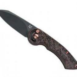 Couteau Fox RADIUS lame acier M390 Bohler revêtement PVD noir +coffret et pochette +manche fibre
