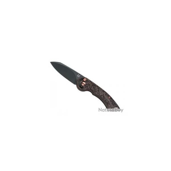 Couteau Fox RADIUS lame acier M390 Bohler revtement PVD noir +coffret et pochette +manche fibre
