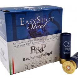 Boite de 25 Cartouches B&P Easy Shot steel (acier) 28G Cal 12/70 Pb 7.5