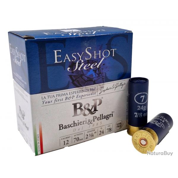 Boite de 25 Cartouches B&P Easy Shot steel (acier) 28G Cal 12/70 Pb 7.5
