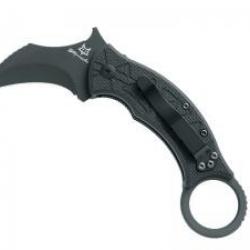 Couteau Karambit TRIBAL K lame acier N690Co revêtement Top Shield® noir