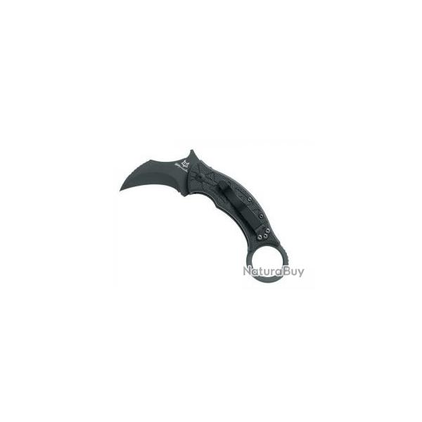 Couteau Karambit TRIBAL K lame acier N690Co revtement Top Shield noir